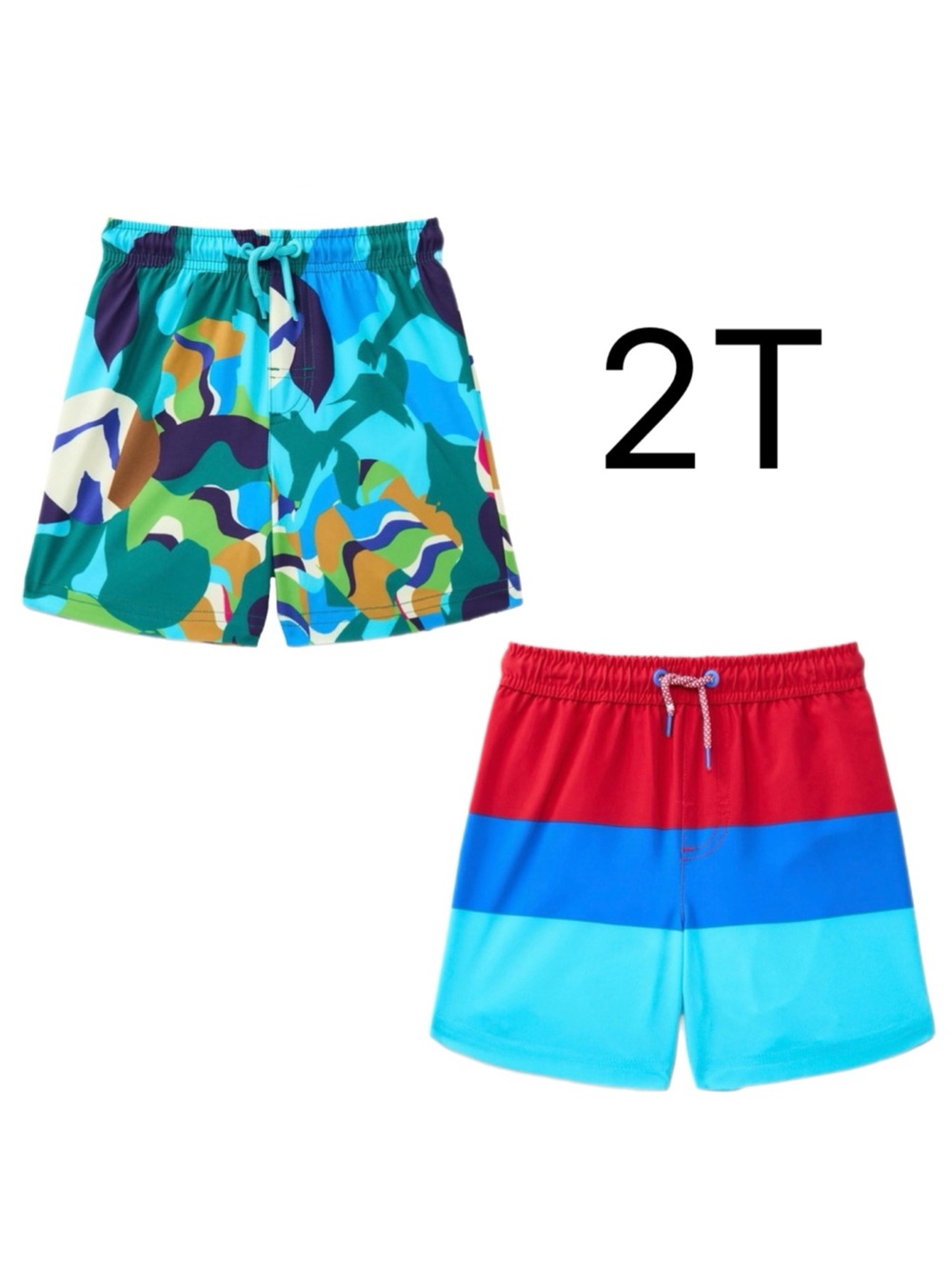 (2) Wonder Nation Toddler Quick- Dry Swim Trunks